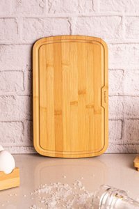 Bambum Favor Bambu Orta Kahverengi Tekli Kesme Tahtası