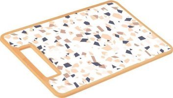Herevin Terrazzo Plastik Orta Çok Renkli Tekli Kesme Tahtası