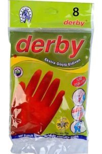 Derby Ekstra Güçlü Kırmızı Medium Bulaşık Temizlik Eldiveni