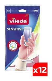 Vileda Sensitive Pembe Medium Temizlik Temizlik Eldiveni