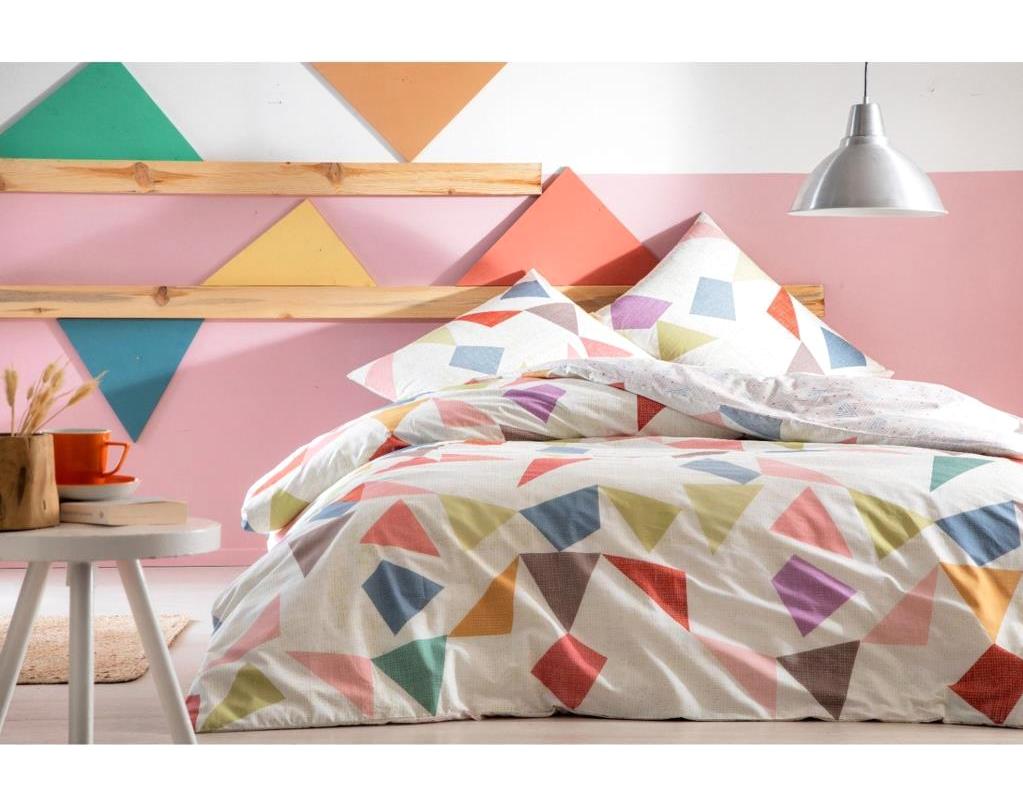 Taç Kevin 4 Mevsim 160x220 cm Çarşaflı Çift Kişilik Nevresim Takımı Çok Renkli