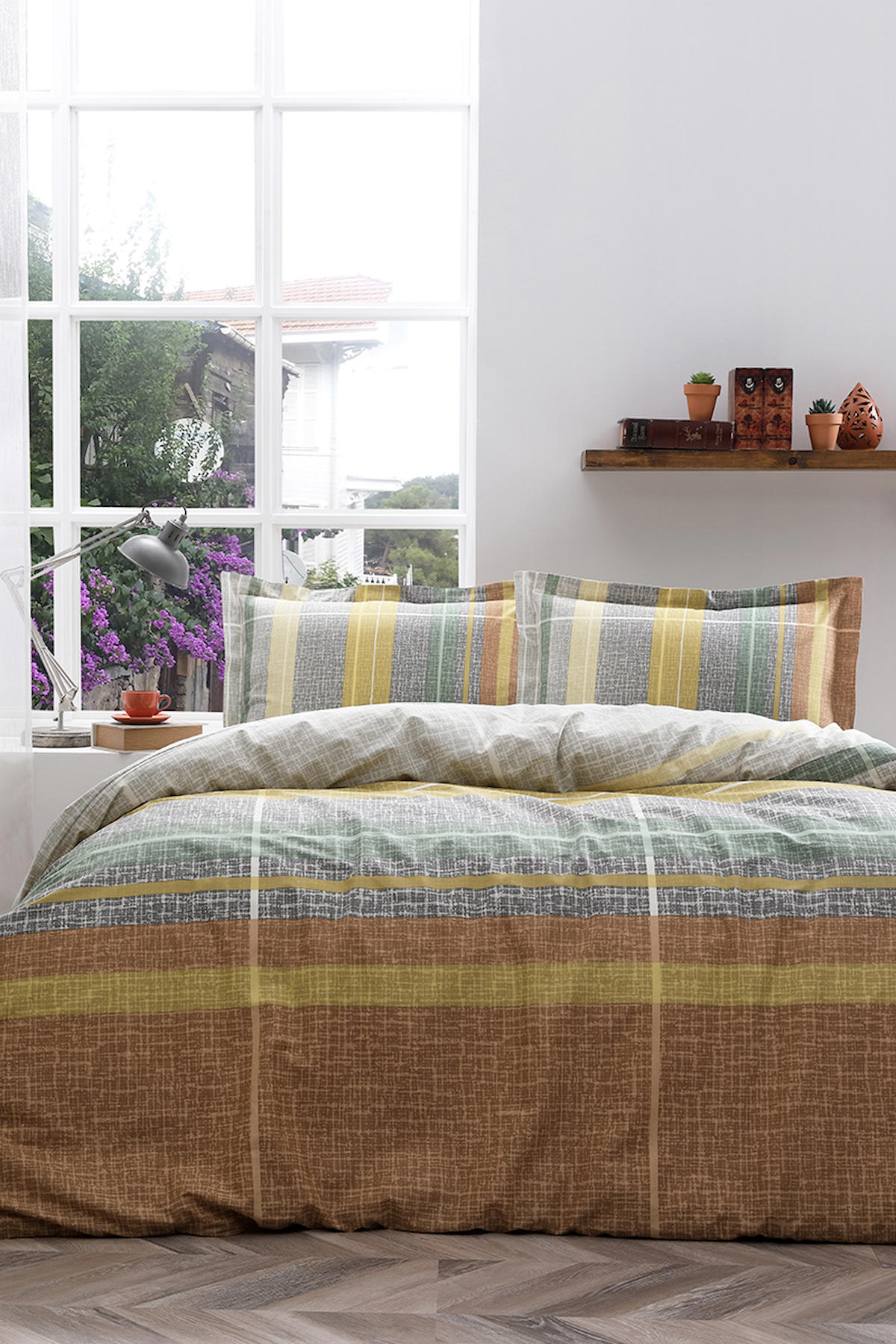 Özdilek Lane 4 Mevsim 200x220 cm Çarşaflı Çift Kişilik Nevresim Takımı Çok Renkli