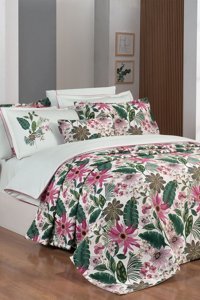 Sarev Dakota 4 Mevsim 200x220 cm Çarşaflı Çift Kişilik Nevresim Takımı Çok Renkli