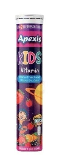 Apexis Kids Ahududu - Çilek Çocuk Vitamin 20 Tablet