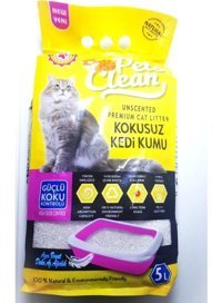 Pets Clean Kokusuz Topaklanan İnce Taneli Bentonit Kedi Kumu 5 lt