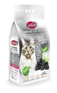 Catlife Kalın Taneli Aktif Karbonlu Bentonit Kedi Kumu 10 lt
