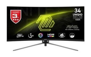MSI MAG 345CQR 180 Hz 1 ms 34 inç WQHD Curved VA HDMI 2560x1440 px LED Monitör