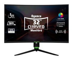 Monster Aryond A32 V1.3 165 Hz 1 ms 32 inç WQHD Curved VA Hoparlörlü HDMI Freesync G-Sync 2560x1440 px LED Monitör