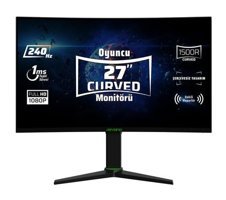 Monster Aryond A27 V1.2 240 Hz 1 ms 27 inç FHD Curved VA Hoparlörlü HDMI Freesync G-Sync 1920x1080 px LED Monitör