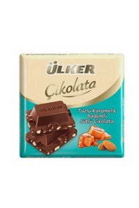 Ülker Kare Bademli-Tuzlu Karamelli Çikolata 60 gr 10 Adet