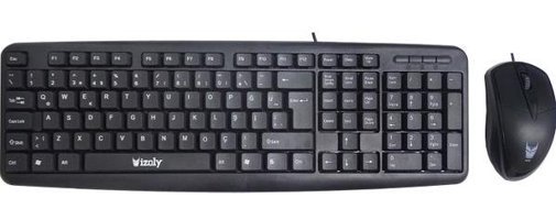 Izoly D5100 Sessiz Ergonomik Siyah Kablolu Klavye Mouse Seti