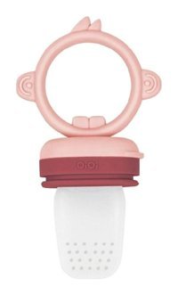 Oioi Meyve ve Sebze 6+ Ay Delikli Silikon Emzik Bordo-Pembe