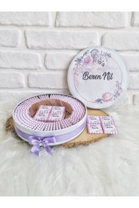 Bunnyball Lila Çiçekli Sade Çikolata