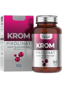 Vitagil Krom Pikolinat Aromasız Yetişkin Vitamin 90 Kapsül