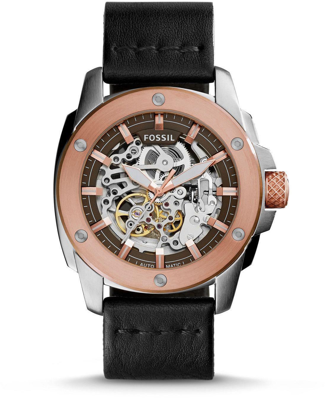 Fossil ME3082 44 mm Siyah Deri Kordon Analog Erkek Kol Saati