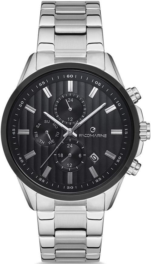 Pacomarine PM.51204.03 Takvimli 42 mm Çelik Kordon Analog Kol Saati