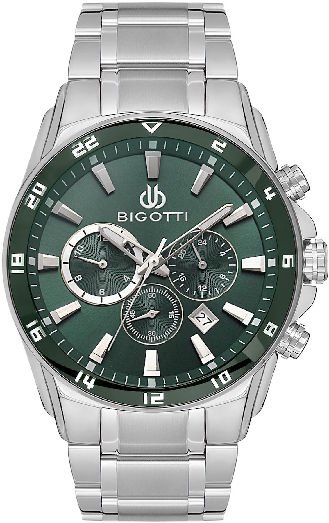 Bigotti BG.1.10544-3 Takvimli 46 mm Çelik Kordon Analog Kol Saati
