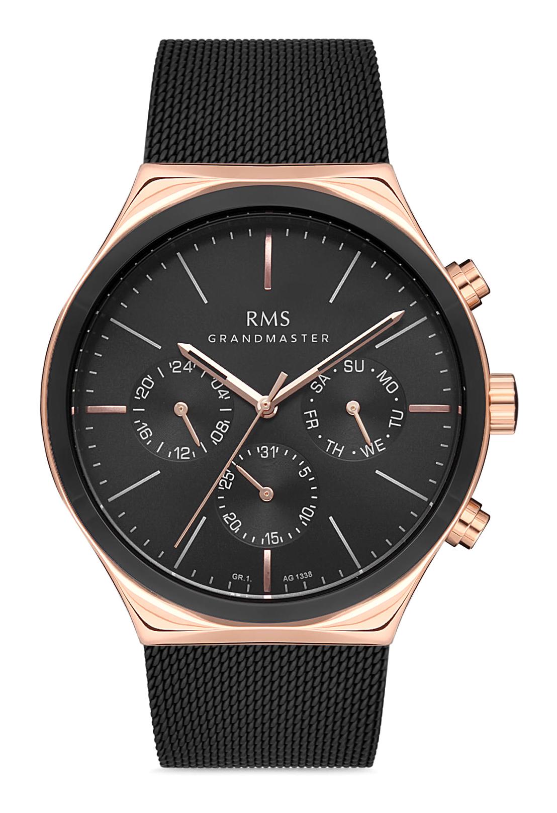 Romanson GR.1.AG1337.04 Takvimli 42 mm Siyah Metal Kordon Analog Erkek Kol Saati