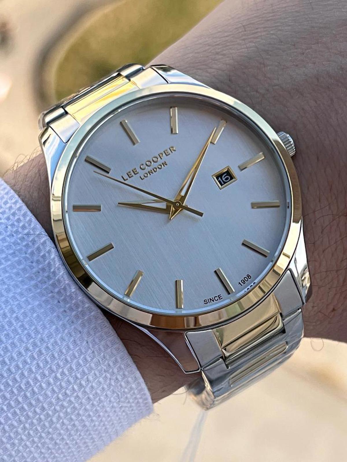 Lee Cooper ELC07621.230 Takvimli 44 mm Çelik Kordon Analog Erkek Kol Saati