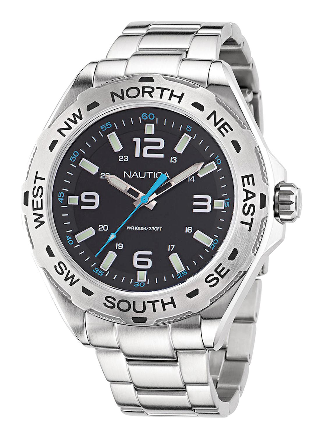 Nautica NAPCWS301 Pusulalı 48 mm Çelik Kordon Analog Erkek Kol Saati