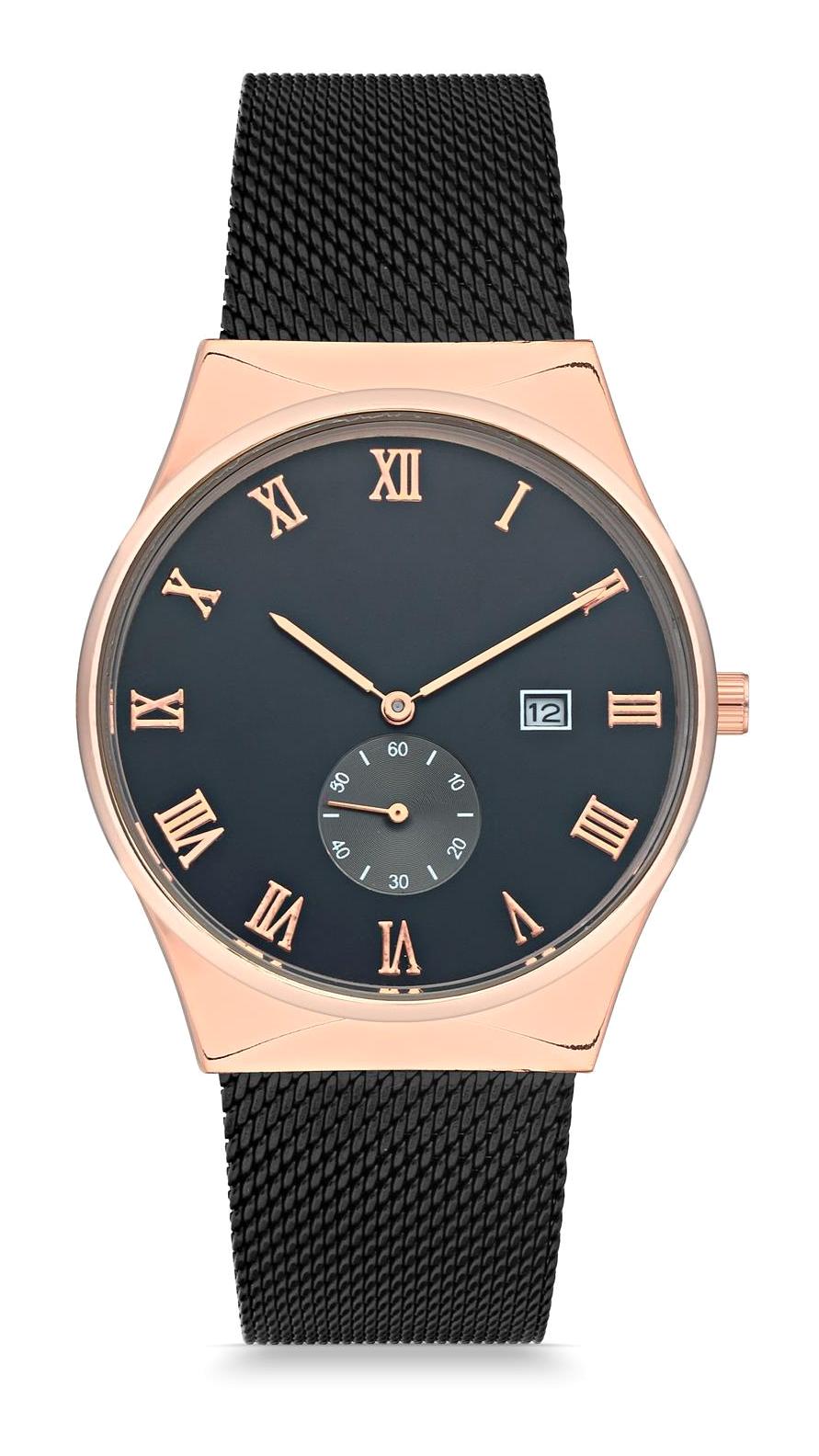 Duke Nickle PPNEH28001A Takvimli 42 mm Siyah Metal Kordon Analog Erkek Kol Saati
