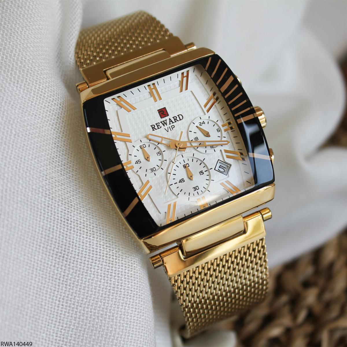 Reward RWA140449 Takvimli 39 mm Altın Metal Kordon Analog Erkek Kol Saati