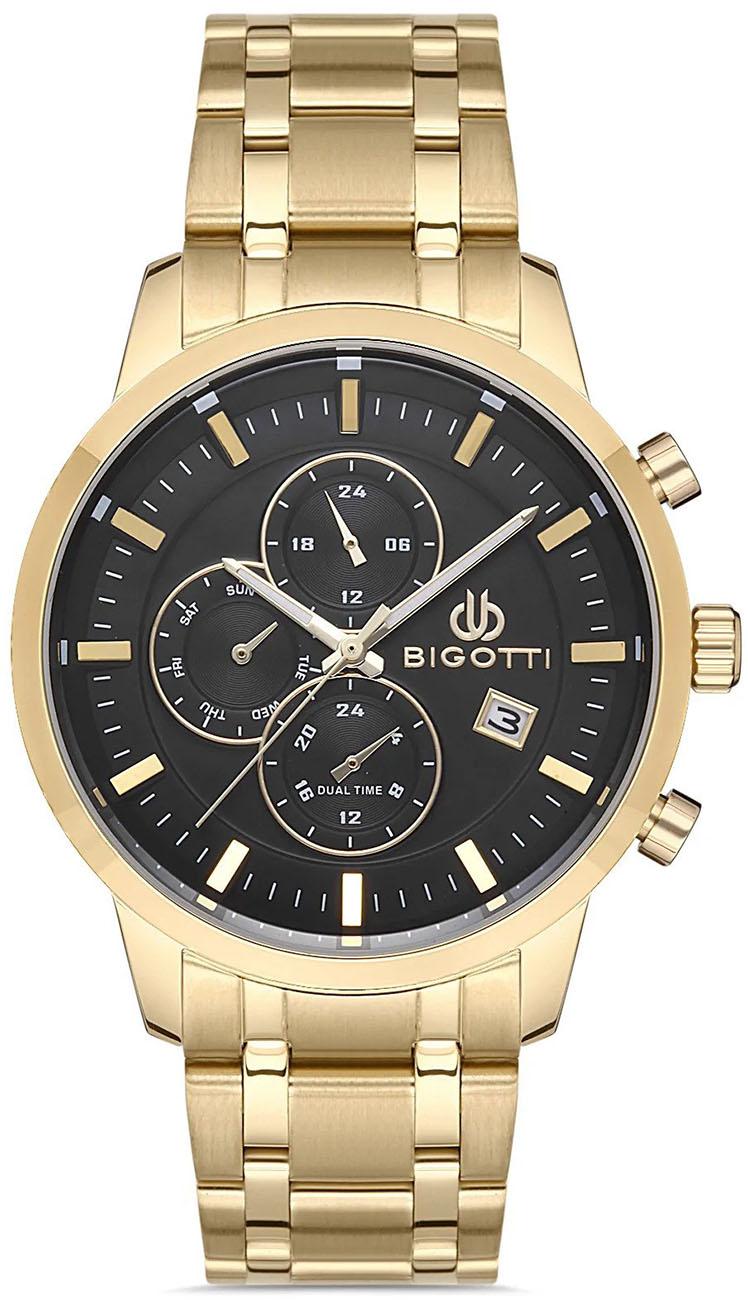 Bigotti BG.1.10232.4 Takvimli 44 mm Altın Çelik Kordon Analog Kol Saati