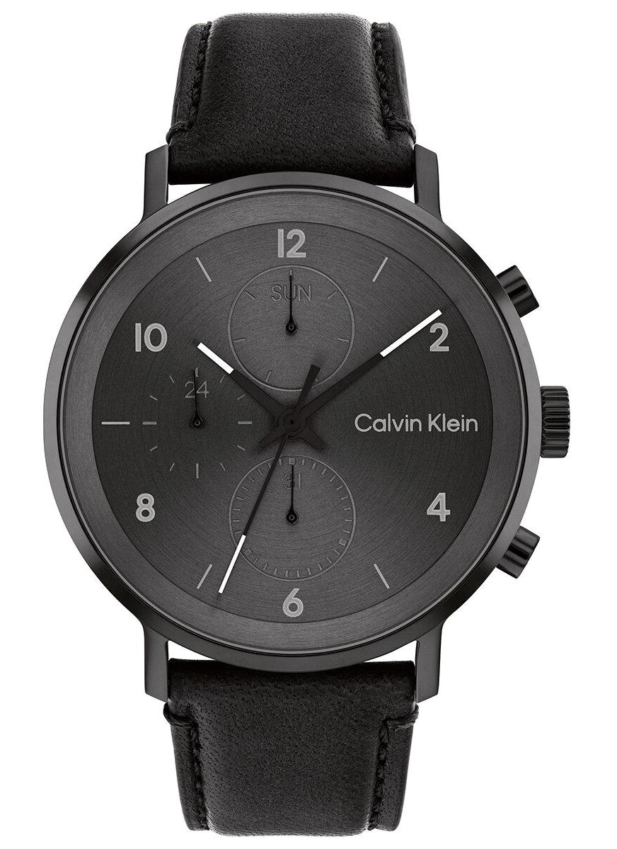 Calvin Klein CK25200111 Takvimli 44 mm Siyah Deri Kordon Analog Erkek Kol Saati