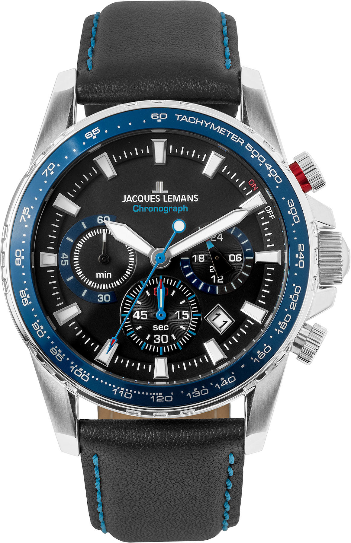 Jacques Lemans LİVERPOOL 1-2099B.1 Takvimli 42 mm Siyah Çelik Kordon Analog Erkek Kol Saati