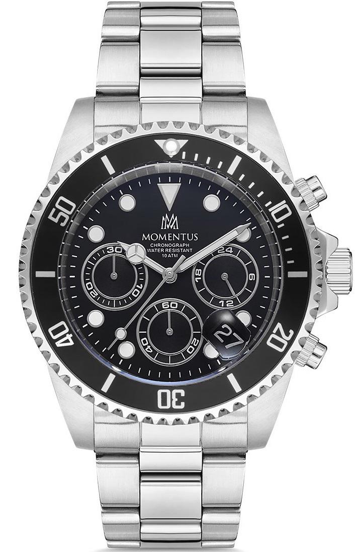 Momentus SM361T-04SS Takvimli 44 mm Çelik Kordon Analog Erkek Kol Saati