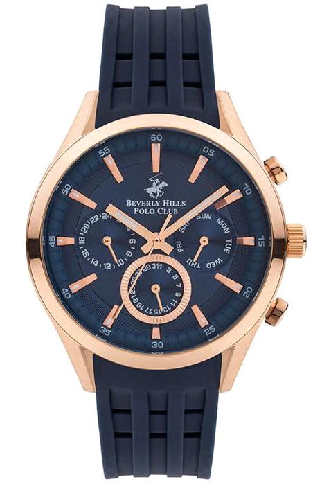 Beverly Hills Polo Club BP3042X499 Takvimli 44 mm Lacivert Silikon Kordon Analog Erkek Kol Saati