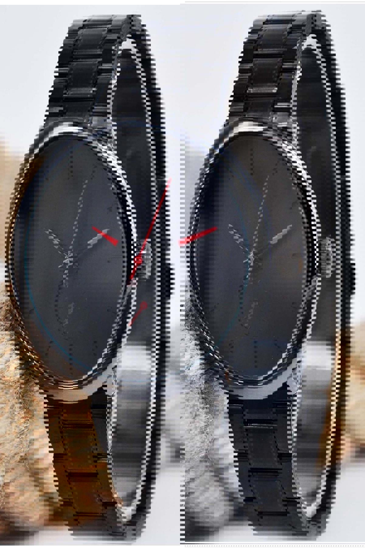 Spectrum SU-708 44 mm Siyah Metal Kordon Analog Erkek Kol Saati