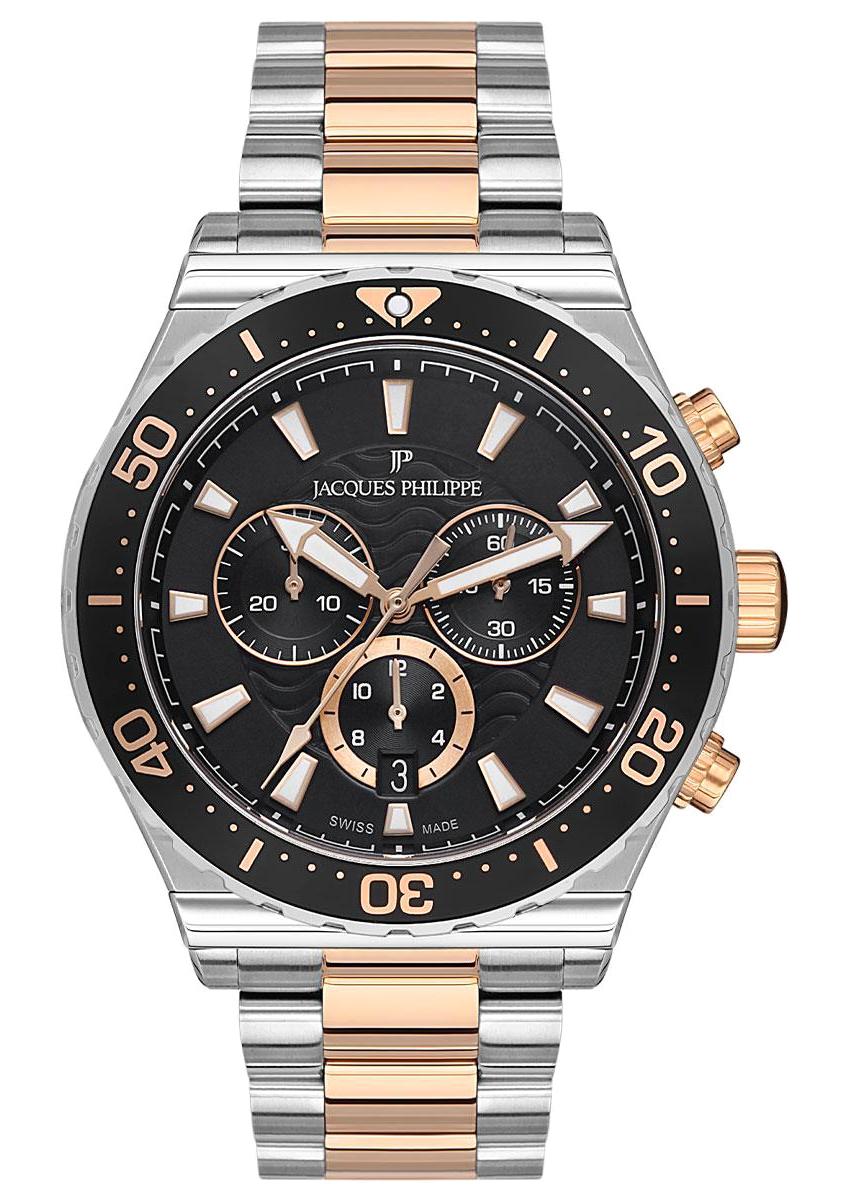 Jacques Philippe JPQGC201318 Takvimli 45 mm Çelik Kordon Analog Erkek Kol Saati