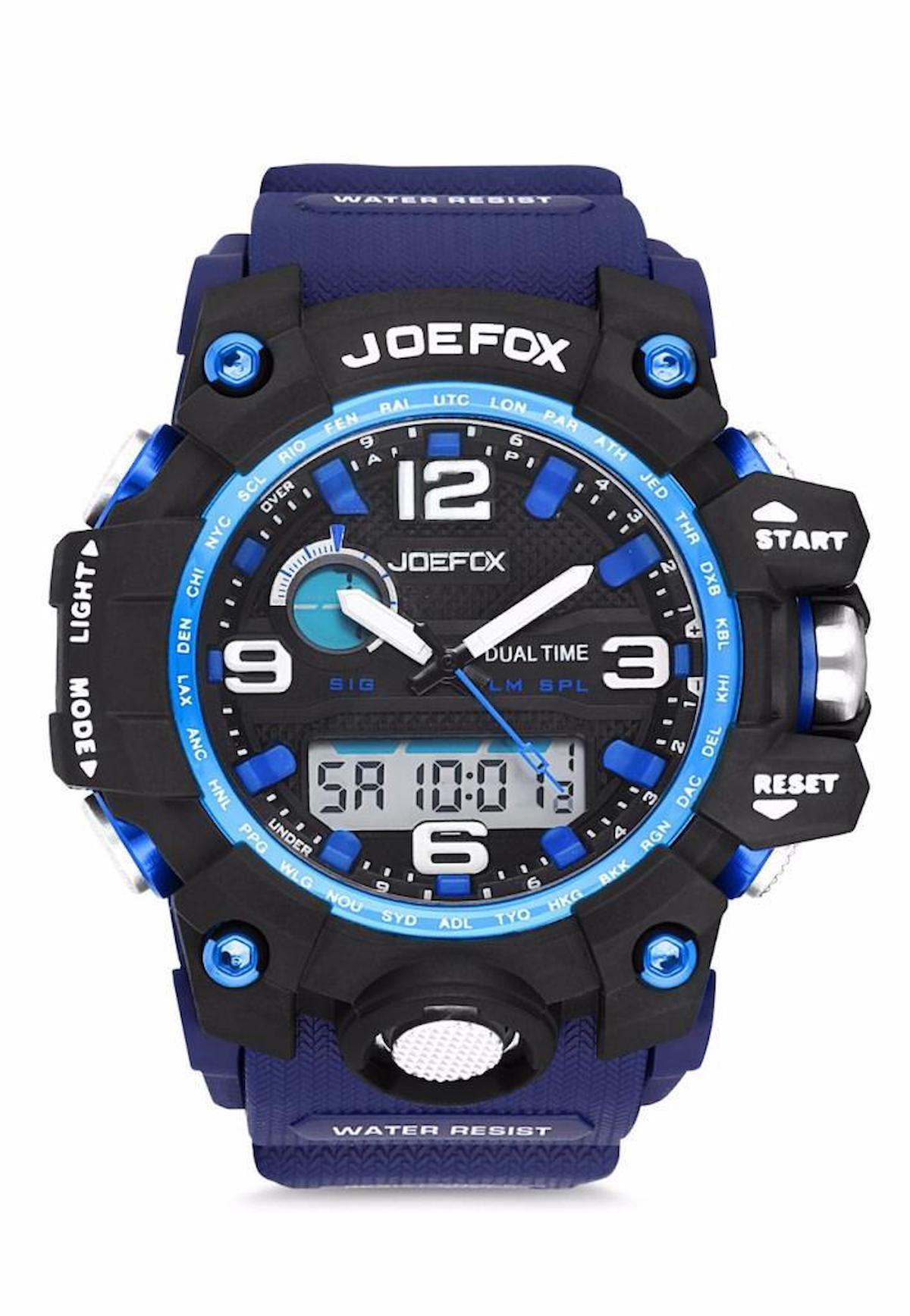 Joefox JFX1523MBLU Takvimli Lacivert Plastik Kordon Analog Erkek Kol Saati