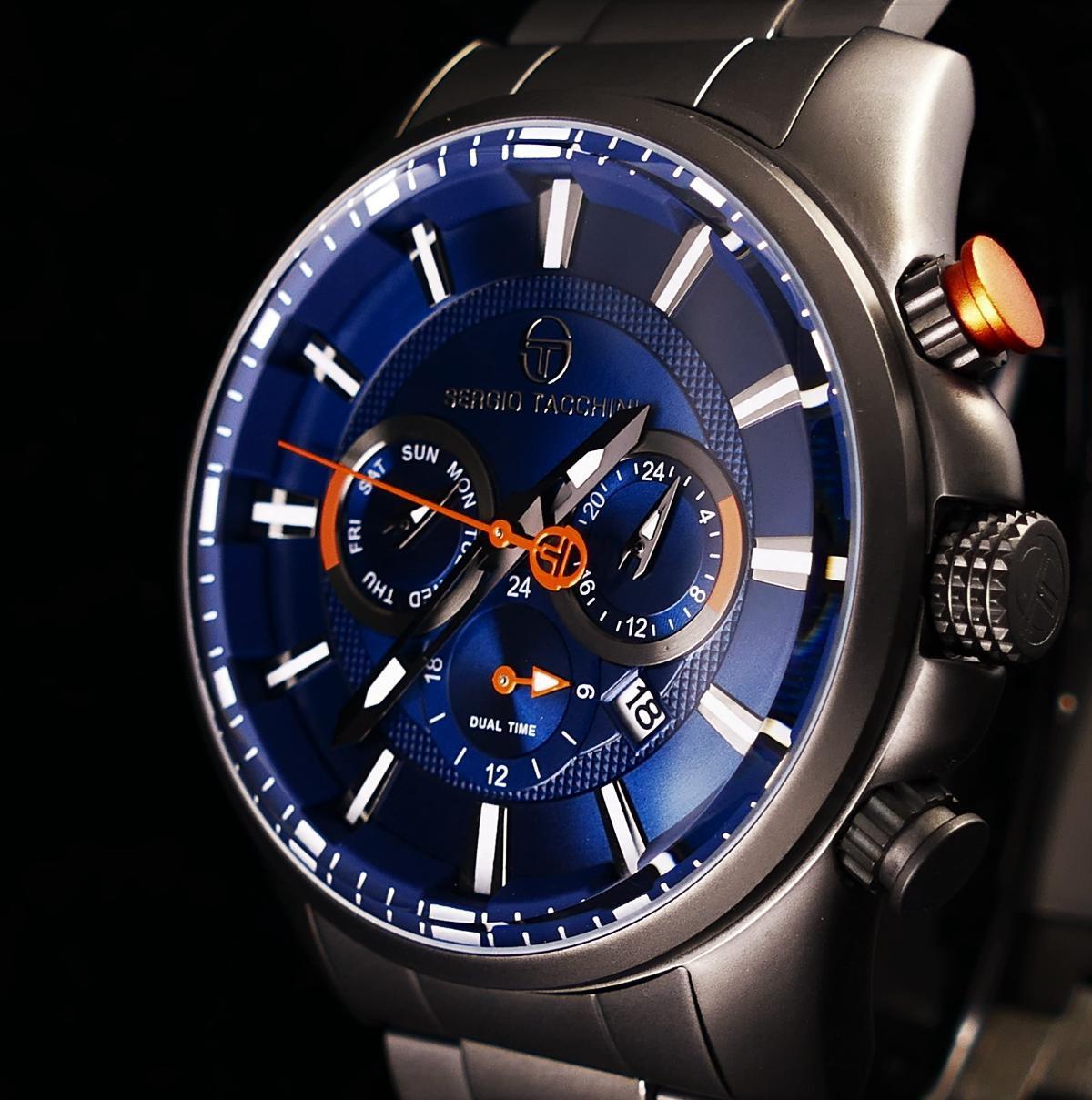 Sergio Tacchini ST.1.10056.5 Takvimli 45 mm Siyah Çelik Kordon Analog Kol Saati