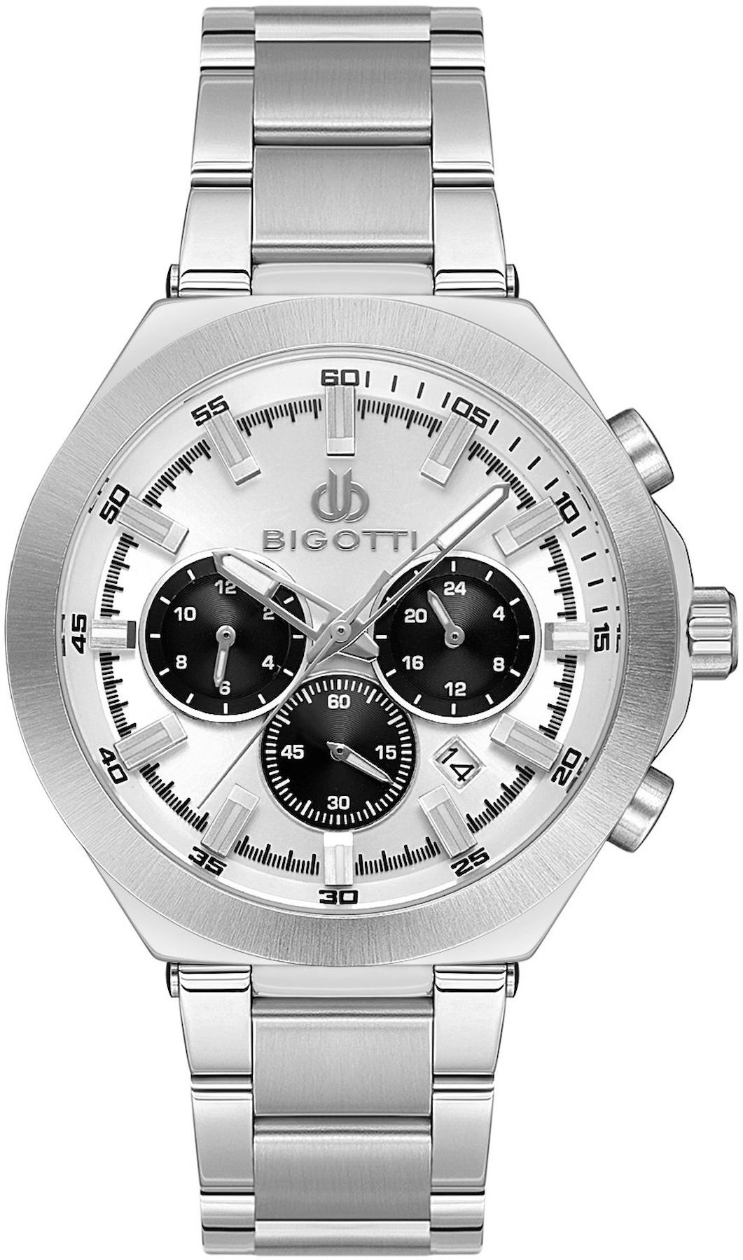 Bigotti BG.1.10546-1 Takvimli 45 mm Çelik Kordon Analog Kol Saati