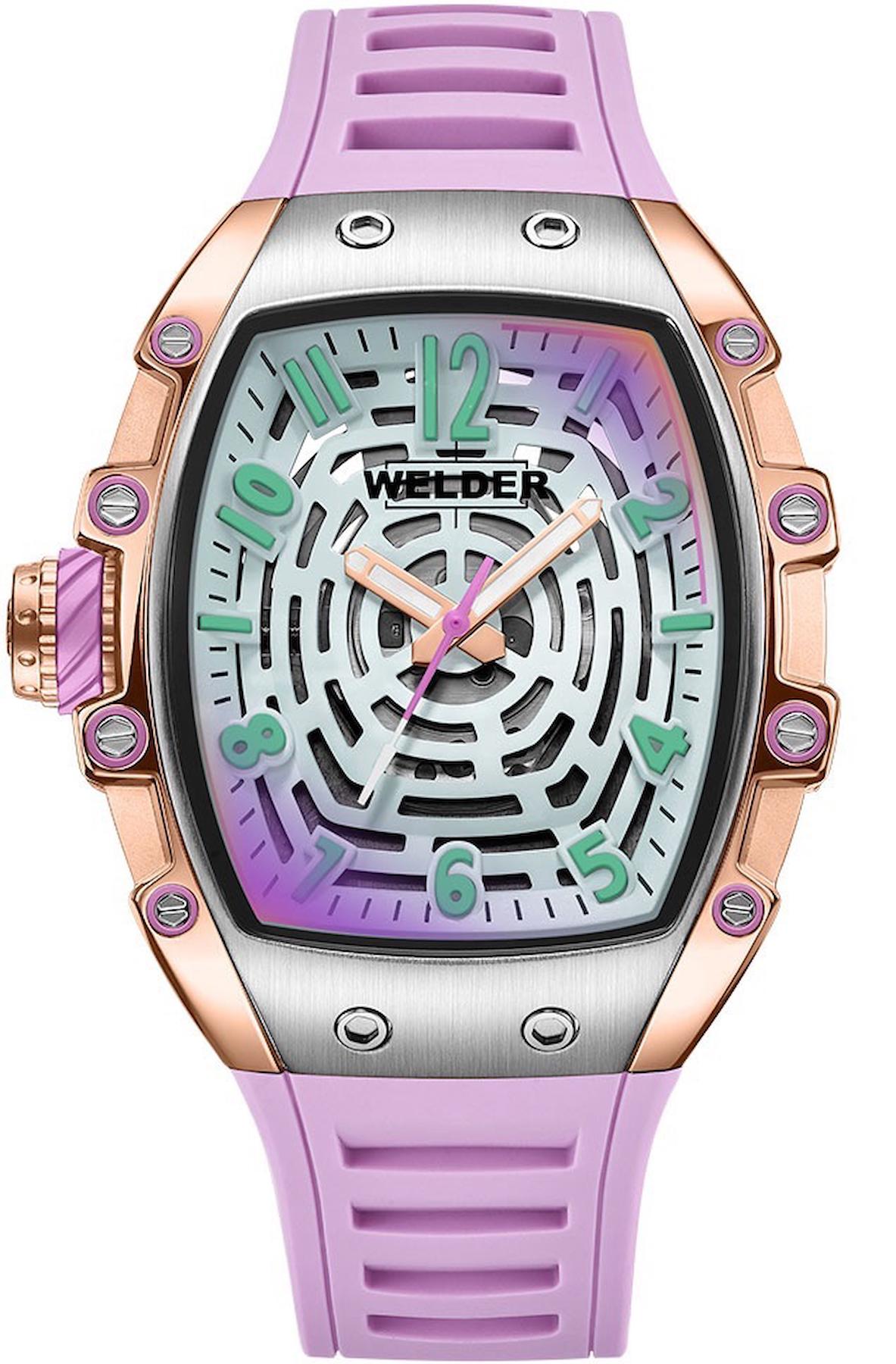 Welder Watch WRH3012-R 42 mm Lila Plastik Kordon Analog Kol Saati