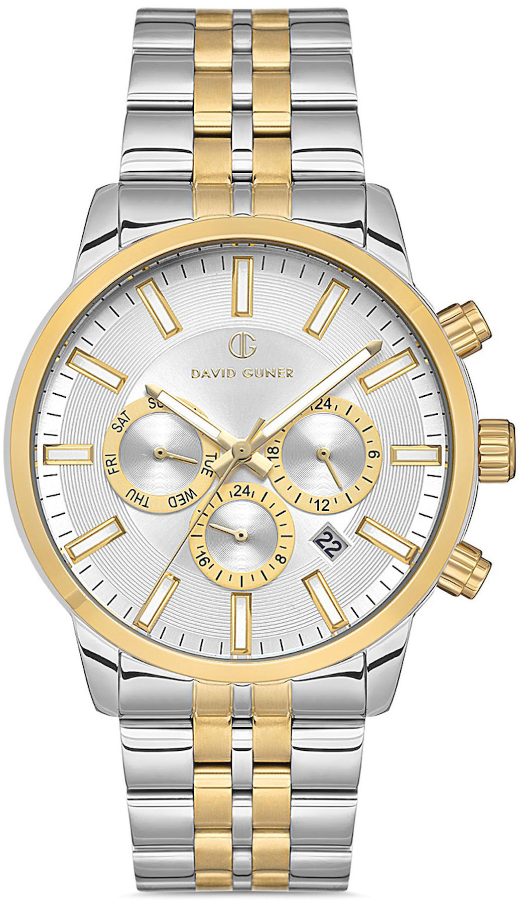 David Guner DG-8449GA-D1 Takvimli 42 mm Çelik Kordon Analog Kol Saati