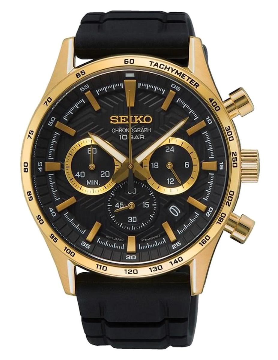 Seiko SSB446P1 Takvimli 43 mm Siyah Silikon Kordon Analog Erkek Kol Saati