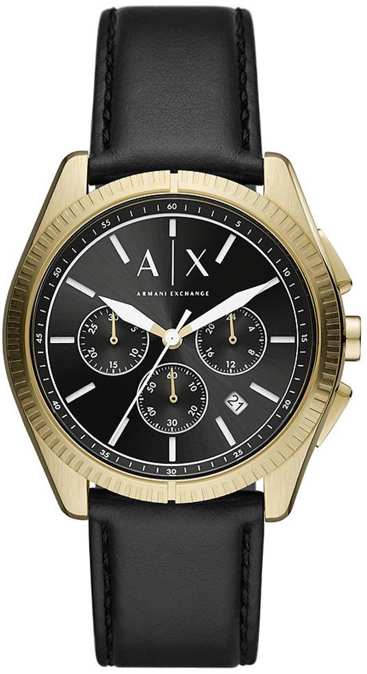 Armani Exchange AX2854 Takvimli 43 mm Siyah Deri Kordon Analog Erkek Kol Saati