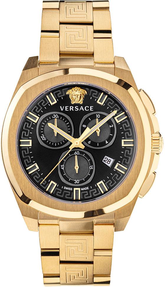 Versace VRSCVEZ800621 Takvimli 43 mm Altın Çelik Kordon Analog Kol Saati