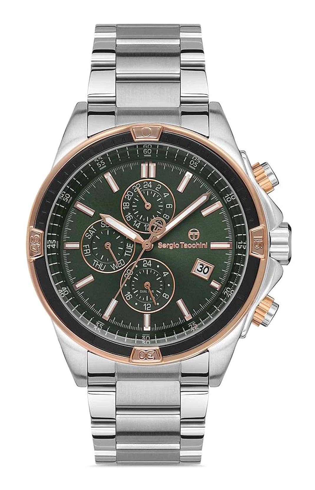 Sergio Tacchini ST.1.10328.3 Takvimli 44 mm Çelik Kordon Analog Erkek Kol Saati