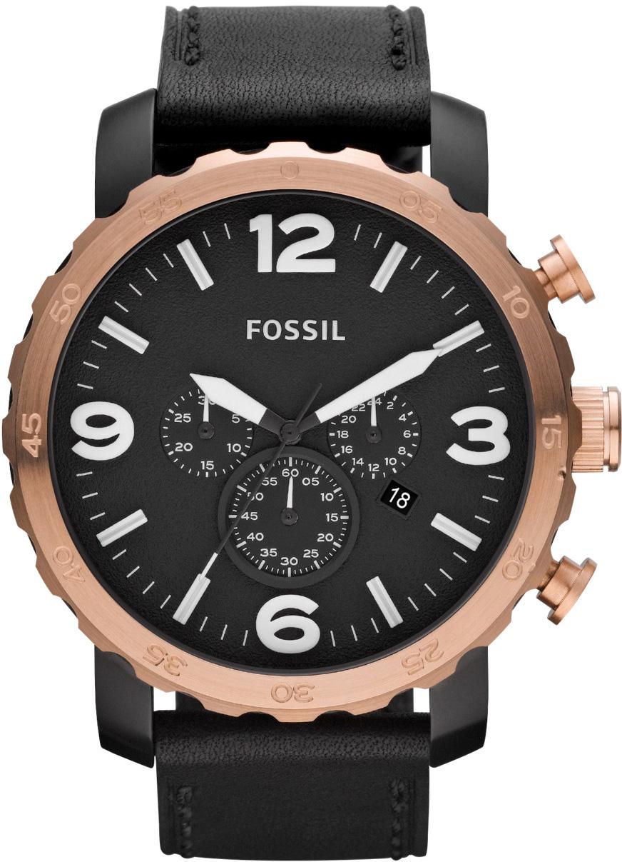 Fossil JR1369 Takvimli 41 mm Siyah Deri Kordon Analog Kol Saati