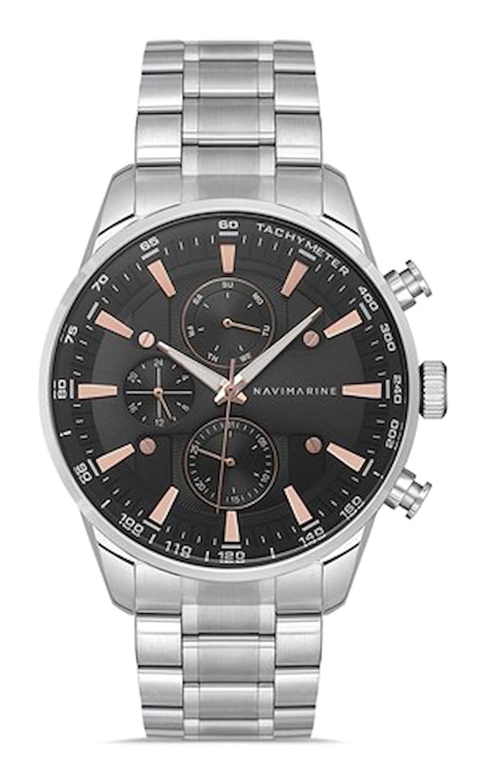 Navimarine SEE1005-2 Takvimli 44 mm Çelik Kordon Analog Kol Saati