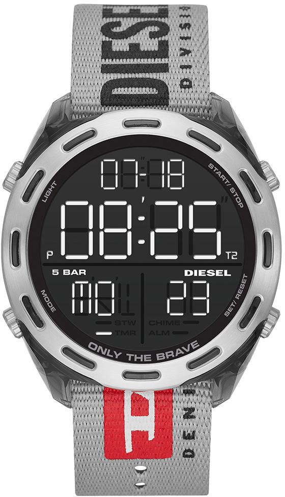 Diesel DZ1894 Takvimli 42 mm Gri Kanvas Kordon Dijital Erkek Kol Saati