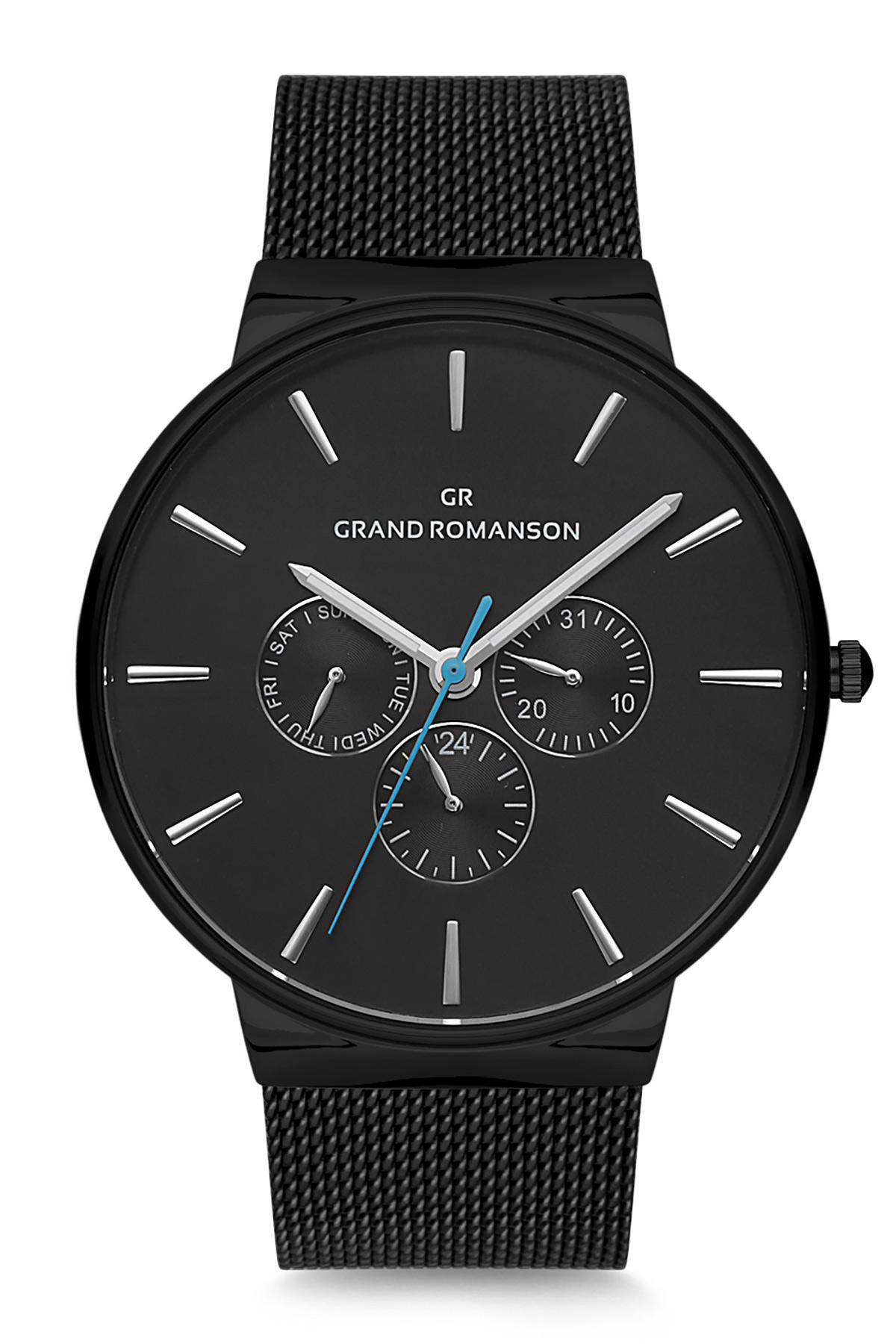 Grand Romanson GR.1.AG1005.11 Takvimli 42 mm Siyah Çelik Kordon Analog Erkek Kol Saati