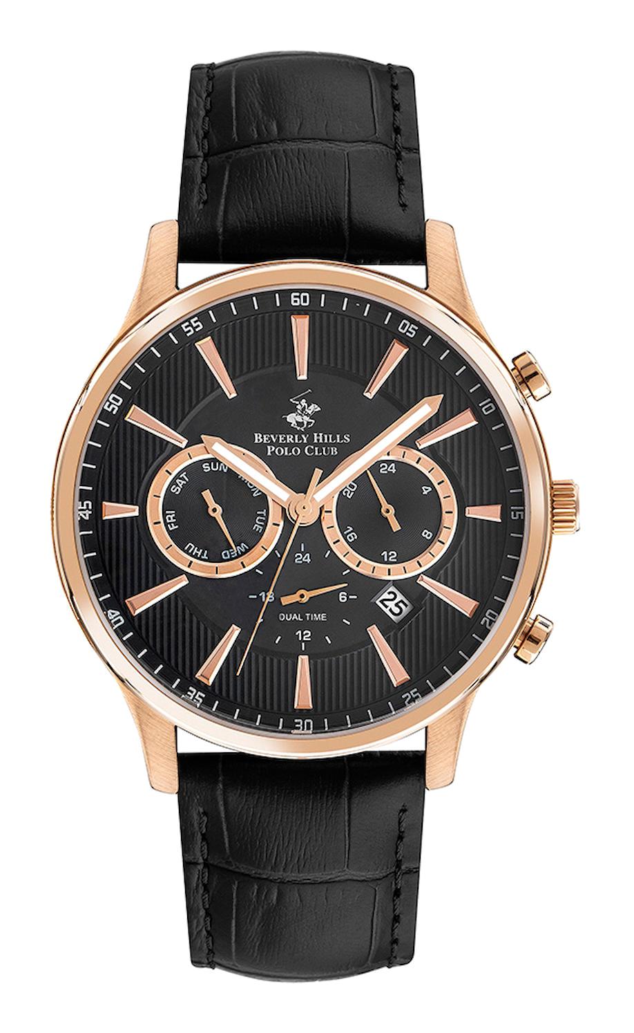Beverly Hills Polo Club BP3207X451 Takvimli 41-45 mm Siyah Metal Kordon Analog Erkek Kol Saati