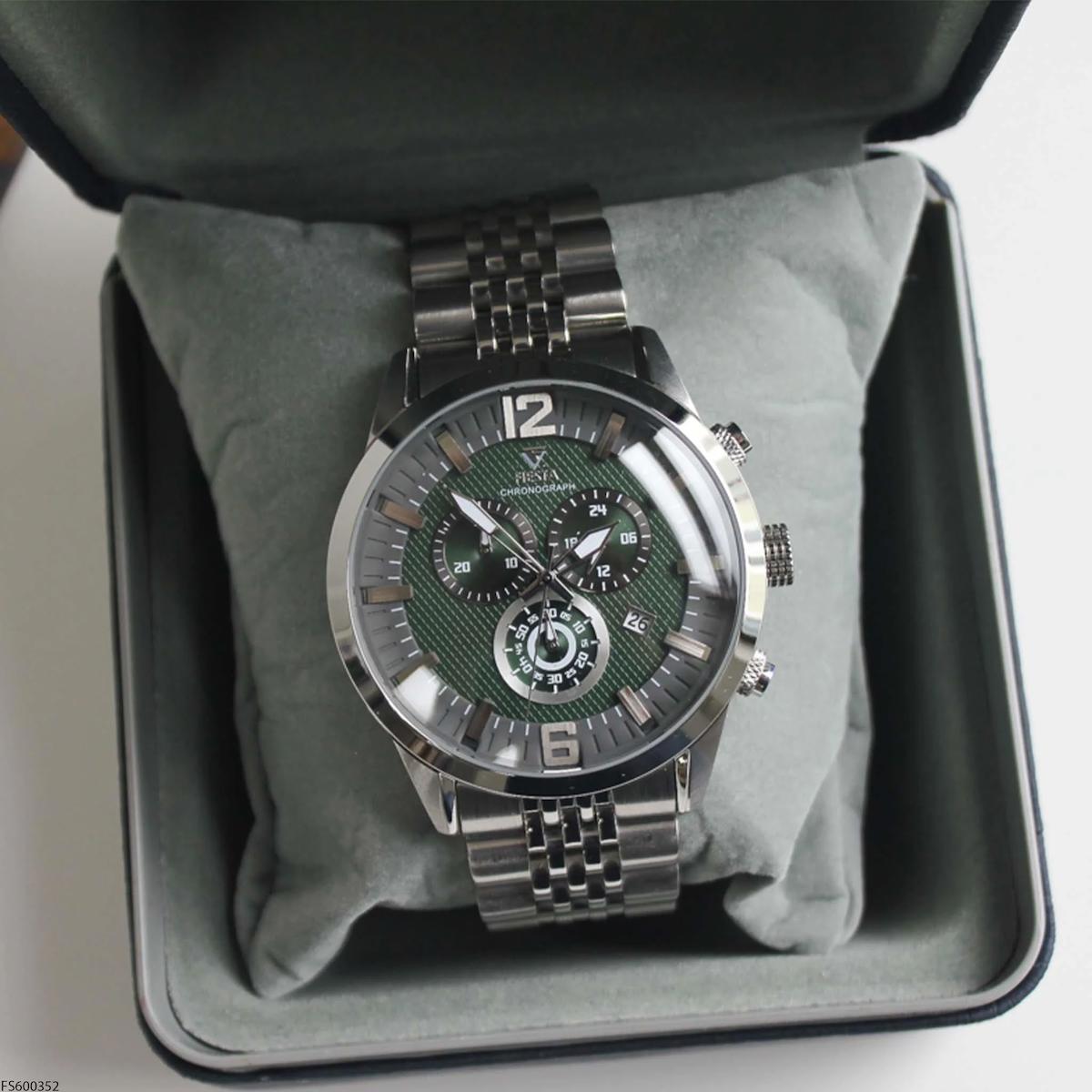 Fiesta FS600352 Takvimli 46 mm Çelik Kordon Analog Erkek Kol Saati