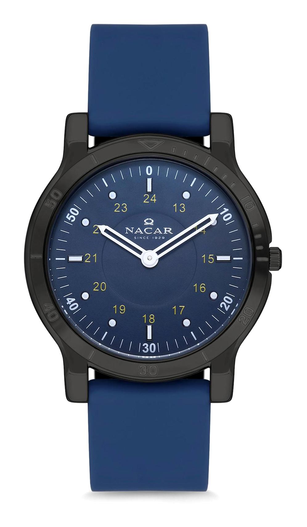 Nacar 34290333BLS3 Takvimli 44 mm Lacivert Çelik Kordon Analog Kol Saati