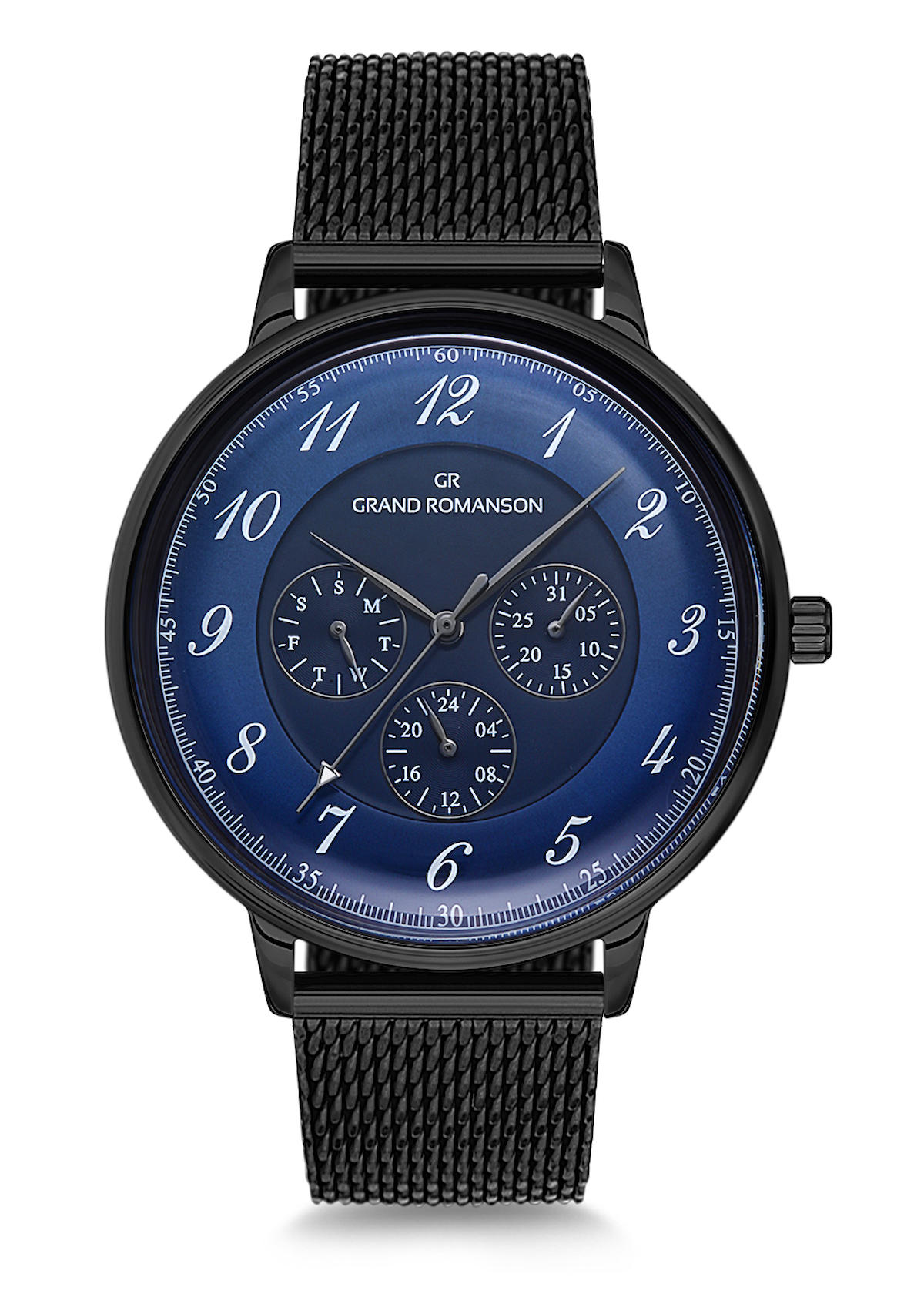 Romanson GR.1.AG1193.05 Takvimli 42 mm Füme Metal Kordon Analog Erkek Kol Saati